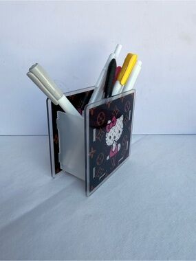 Hello Kitty x Monogram Clear Acrylic Pen Holder - Black